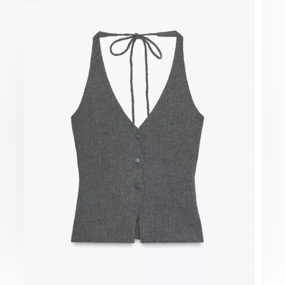 Zara Halter Charcoal Halter Top Size Small
